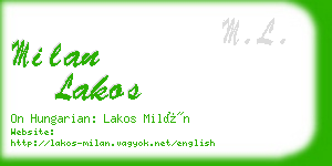 milan lakos business card